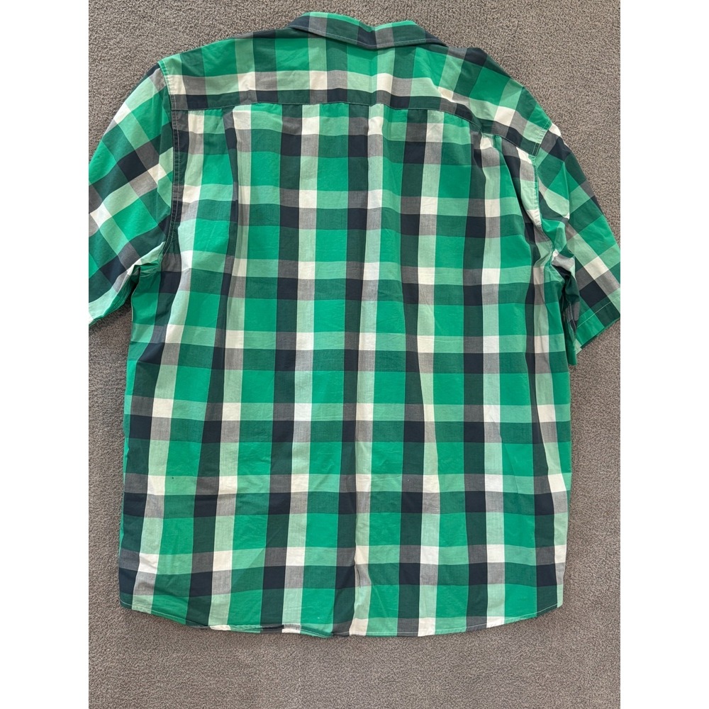 Double Pump‎ Men's Western Snap Shirt 3XL Green Plaid Short Sleeve Pearl Buttons - Picture 6 of 6